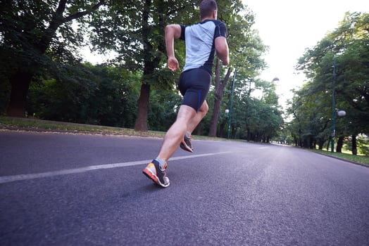man jogging outside photo