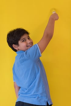 Portrait of a happy young boy painter photo