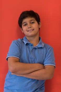 Portrait of a happy young boy photo