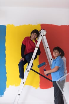 boys painting wall photo