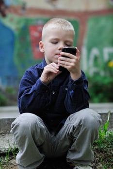 playing video games outdoor photo