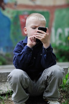 playing video games outdoor photo