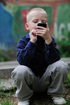 playing video games outdoor photo
