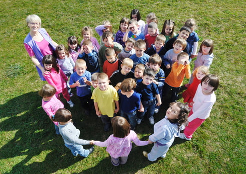preschool  kids outdoor have fun photo