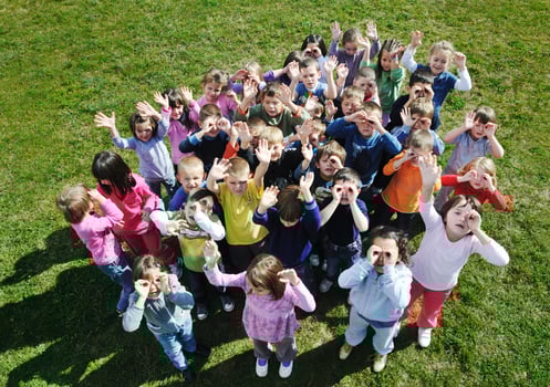 preschool  kids outdoor have fun photo