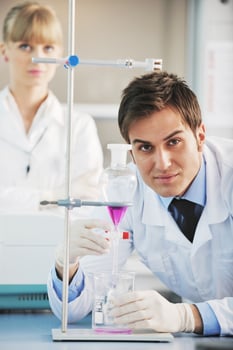 science people in bright lab photo