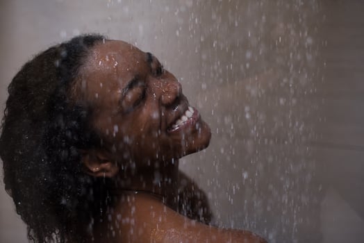 African American woman in the shower photo