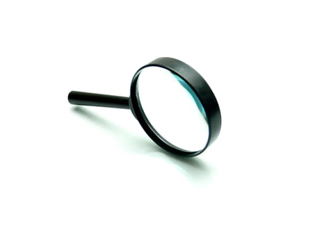 magnifying glass on white photo