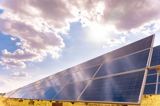 Solar plant,solar cell with the summer season, hot climate causes increased power production, Alternative energy to conserve the world's energy, Photovoltaic module idea for clean energy production photo