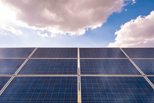 Solar plant,solar cell with the summer season, hot climate causes increased power production, Alternative energy to conserve the world's energy, Photovoltaic module idea for clean energy production photo