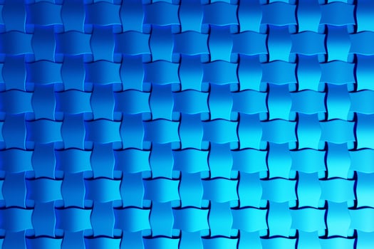 3d illustration of rows of  blue cube.Parallelogram pattern. Technology geometry  background photo
