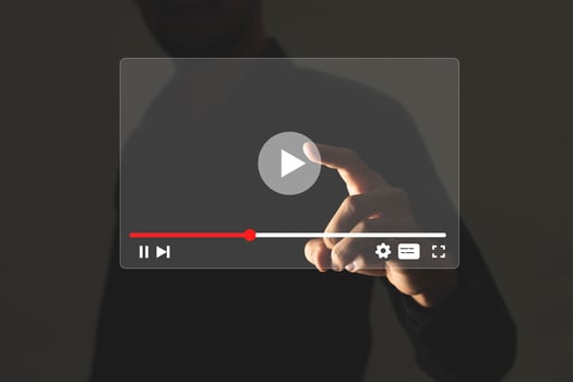 man streaming online, watching video on internet photo