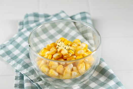 Buttered corn or Sweet corn with butter photo