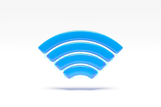 3D illustration of a working cellular connection WI-fi on a white background. photo