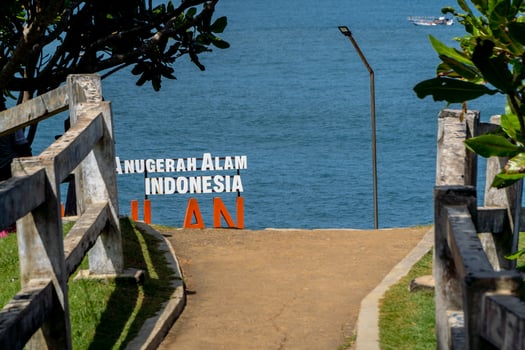 Natural scenery in the Karang Tawulan beach tourist area, Tasikmalaya Indonesia photo