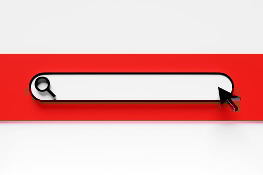3D illustration, Search bar design element on a  background. Search bar for website and user interface, mobile applications. photo