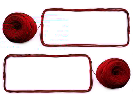 Two of knitting yarn on white background photo