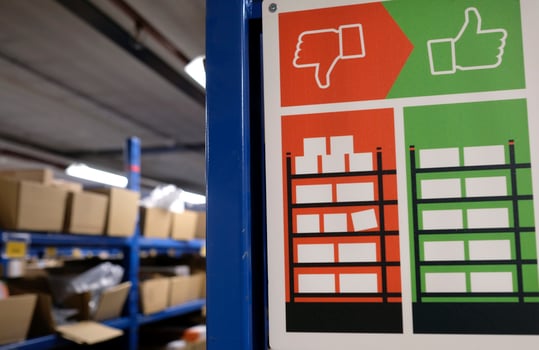 Selective focus inside a logistics and distribution center photo