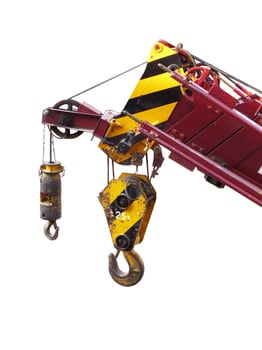 hook of crane on white background. photo