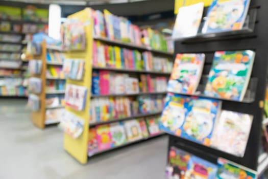 book store interior abstract blur defocused background photo