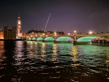 A view of the River Thames at night in September 2022 photo
