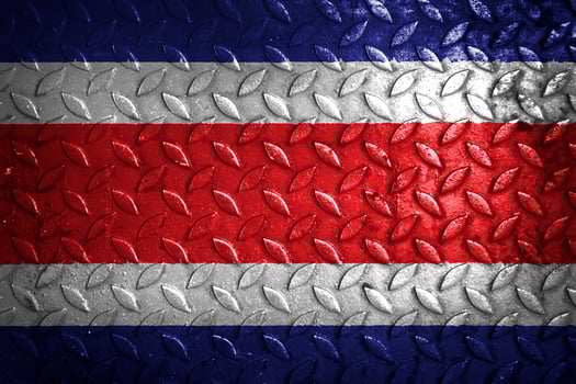 costa rica flag metal texture statistic photo