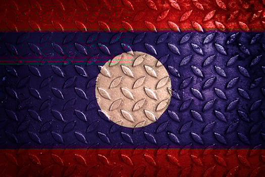 laos flag metal texture statistic photo