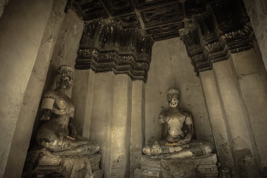 THAILAND Ruins and Antiques at the Ayutthaya Historical Park Tourists from around the world Buddha decay photo