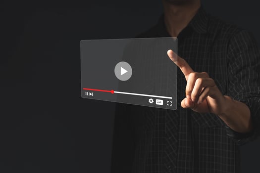 streaming online, watching video on internet hologram concept photo