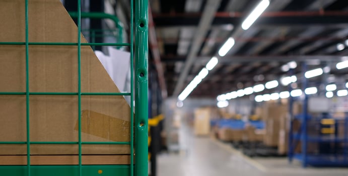 Selective focus inside a logistics and distribution center photo