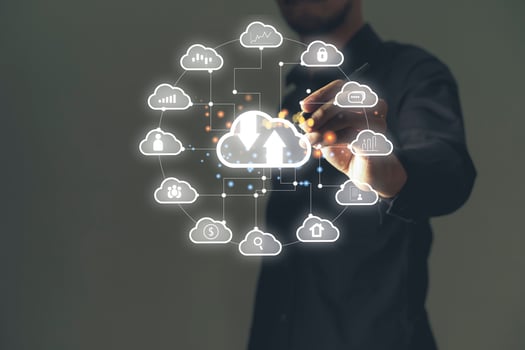 Man accessing the Cloud Computing Technology Internet Storage database big data Network photo