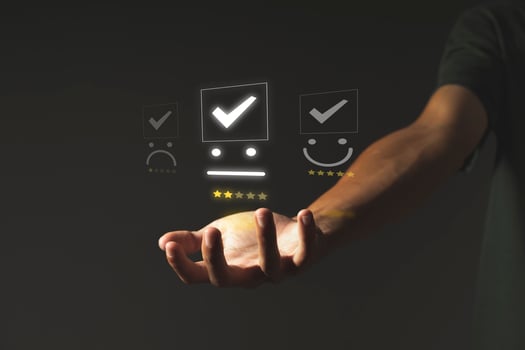 Customer Experience dissatisfied Concept, bad service dislike bad quality, low rating photo