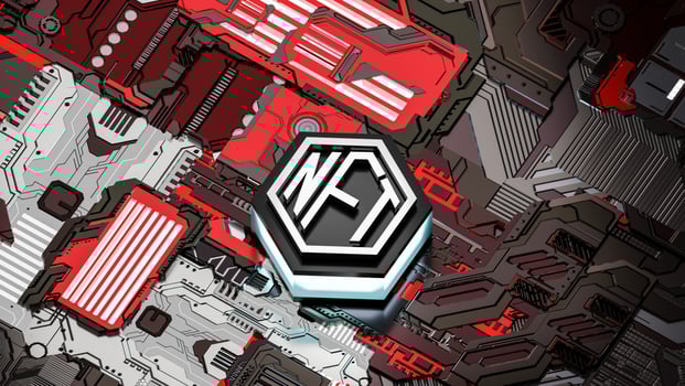 Isometric NFT badge photo