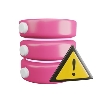 Database 3D Illustration with Warning Icon photo