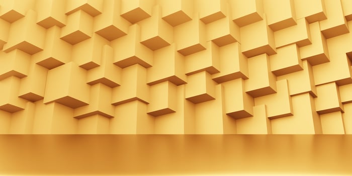 3d rendering of empty gold abstract geometric minimal concept background. Scene for advertising, cosmetic, showroom, banner, fashion, technology, business, luxury. Illustration. Product display photo