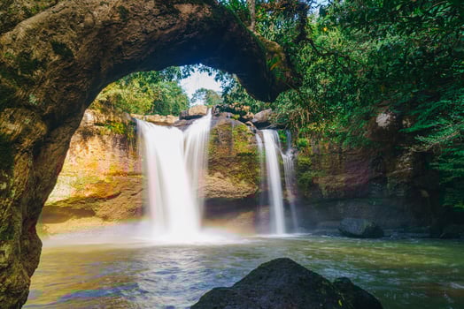 Haew Suwat Waterfall at Khao Yai National Park in Thailand photo