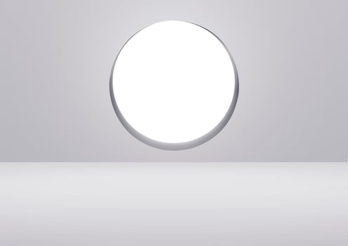 White clean empty architecture interior space room studio background circle display products minimalistic. 3d rendering photo