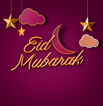 Eid Mubarak sheep smile on the moon. Design creative concept of islamic celebration eid adha Festival of Sacrifice. White and black lambs 3d illustration photo