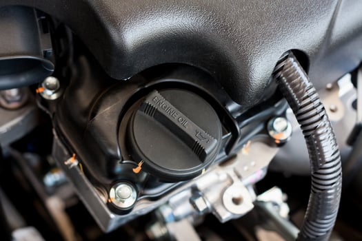 closeup engine oil cap in engine photo