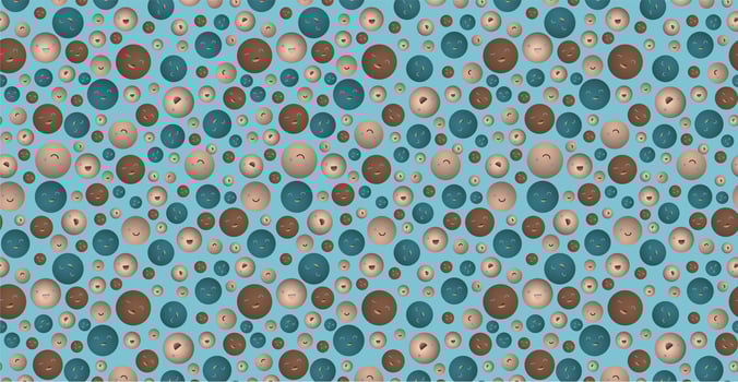 Cute cartoon doodles. Children's background from many emoticons. photo