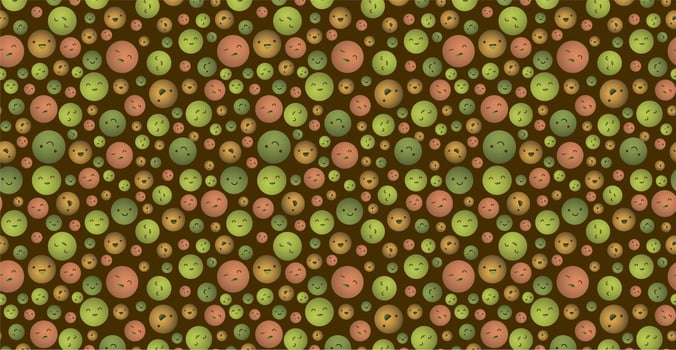 Cute cartoon doodles. Children's background from many emoticons. photo
