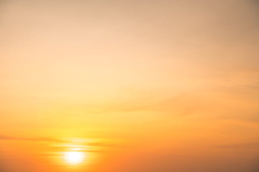 Scenic orange sunset sky background. digital lens flare. Background cloud summer. Cloud summer. Sky cloud clear. Natural sky beautiful yellow and white texture background. Cinematic photo