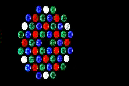 Close up red, green, blue led sportlight. photo