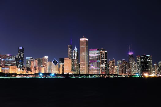 Chicago skyline at dusk photo