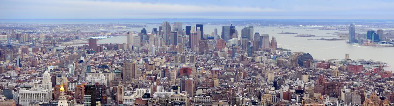 New York City Manhattan downtown skyscrapers panorama photo