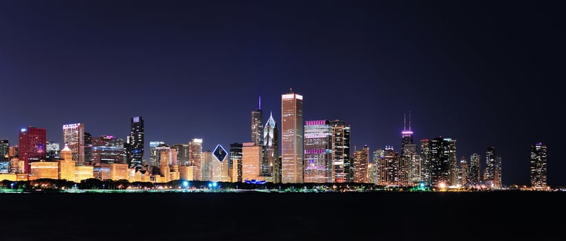 Chicago night panorama photo
