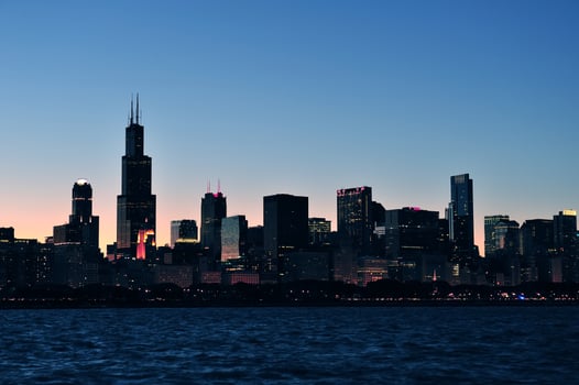 Chicago silhouette view photo