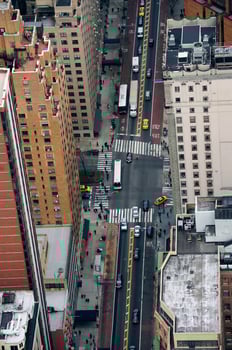 New York City Manhattan street aerial view photo