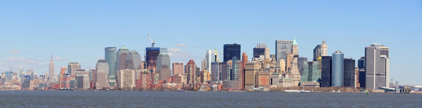 New York City Manhattan downtown skyline panorama photo
