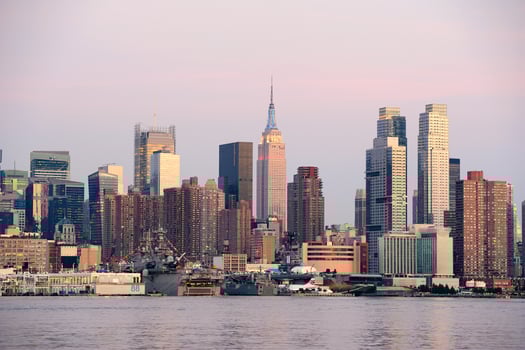 New York City Manhattan sunset panorama photo
